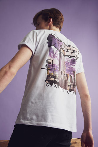 T-shirt coupe classique à imprimé graffiti Coool