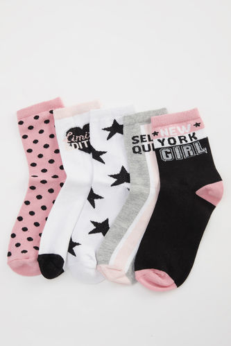 Girl'S Socks Booties Pattern 5'Li
