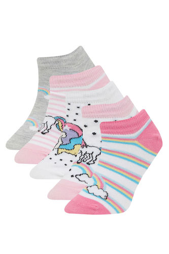 Kız Çocuk 5'li Pamuklu Patik Çorap