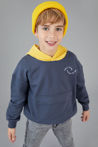 Erkek Çocuk Oversize Zarf Cepli Sweatshirt