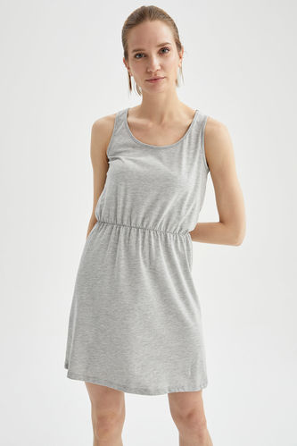Relaxed Fit Basic Drawstring Dress
