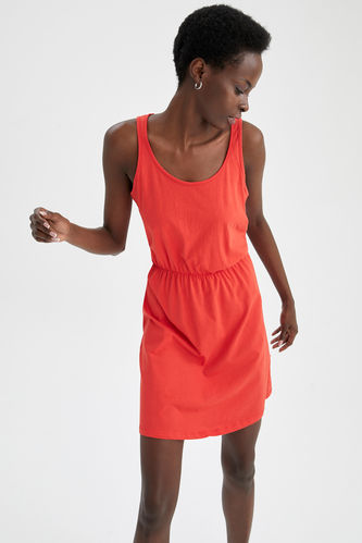 Relaxed Fit Basic Drawstring Dress