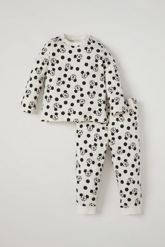 Baby Boy Mickey Mouse Language Cotton 2 Piece Pajama Set
