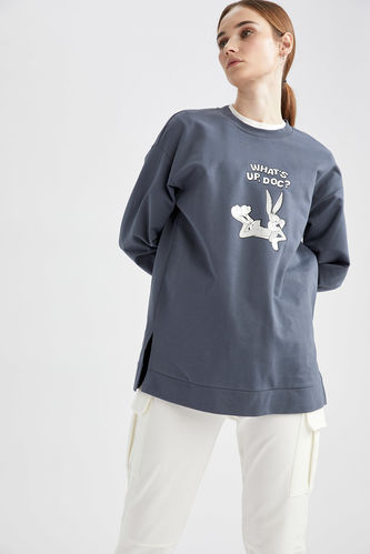Regular Fit Bugs Bunny Lisanslı Sweatshirt Tunik