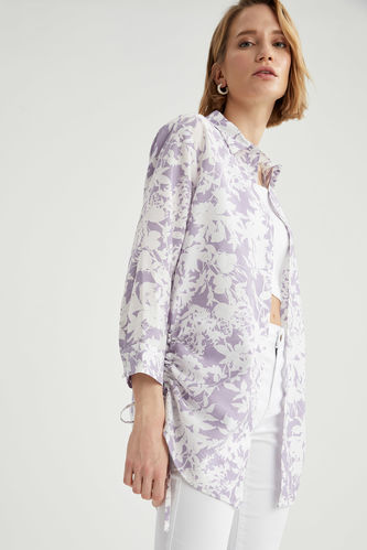3/4 Sleeve Tunel Shirt Neck Floral Print Tunic