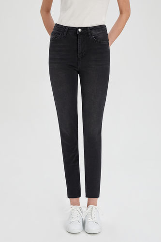 Vintage Slim Fit Yüksek Bel Jean Pantolon