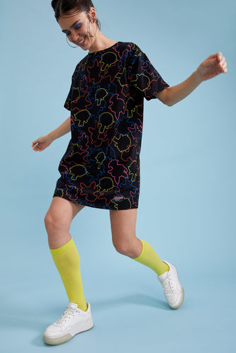 Coool Powerpuff Girls Oversize Fit Yazlık %100 Pamuk Tişört Elbise