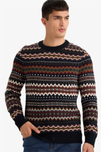 بلوفر تريكو قصة عادية برقبة مستديرة