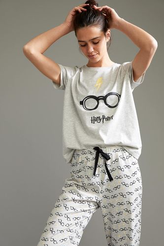 Harry Potter Lisanslı Relax Fit Kısa Kollu Pijama Takımı