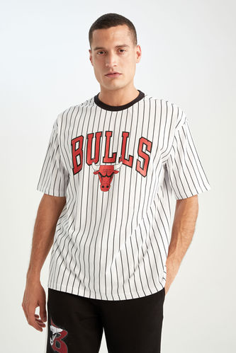 Defacto Fit NBA Chicago Bulls Lisanslı Oversize Fit Tişört