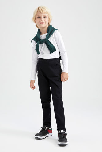 Boy Black Gabardine School Trousers