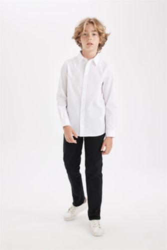 Young Boys - Teen Boys Black Boy Black Straight Leg Gabardine School Pants