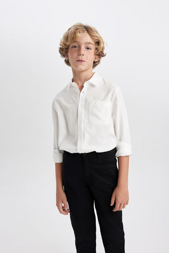 Erkek Çocuk Okula Dönüş Oxford Uzun Kollu Gömlek