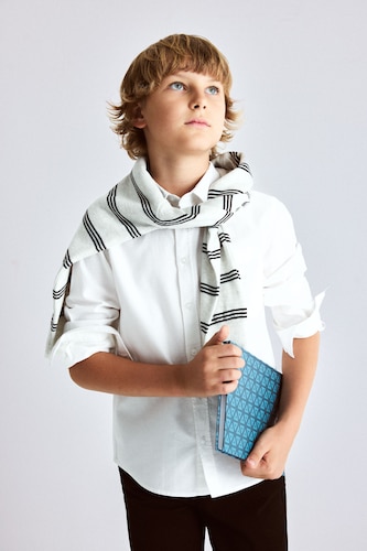 BOYS & TEENS White Boy Regular Fit Oxford White Shirt