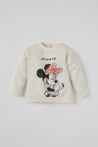 Kız Bebek Minnie Mouse Lisanslı Pamuklu Sweatshirt