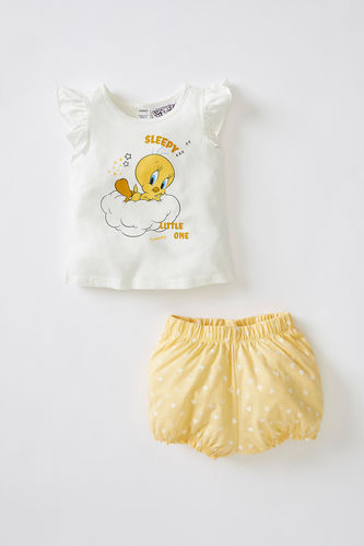 Kız Bebek Tweety Lisanslı Kolsuz Pamuklu Pijama Takımı