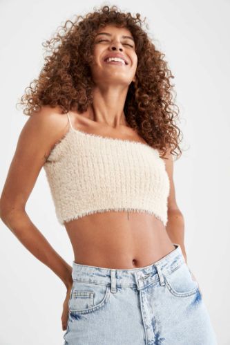 Knitted spaghetti strap on sale top