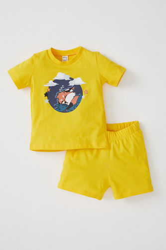 Пижама вязанная 2 шт. стандартного кроя базовый с коротким рукавом из ткани суприм для малышей мальчиков