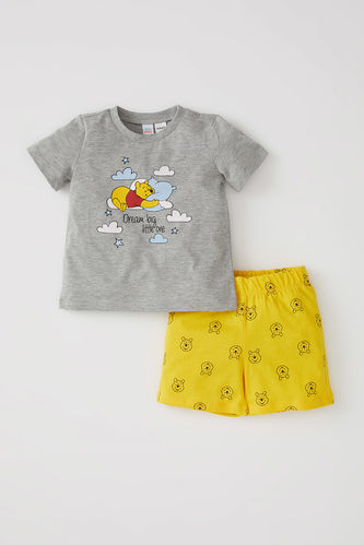 Unisex Winnie The Pooh Lisanslı Kısa Kollu Pijama Takımı