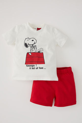 Ensemble de pyjama à manches courtes en coton sous licence Snoopy pour bébé garçon