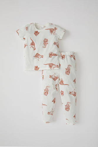 Short Sleeve Tiger Print Pyjama Set