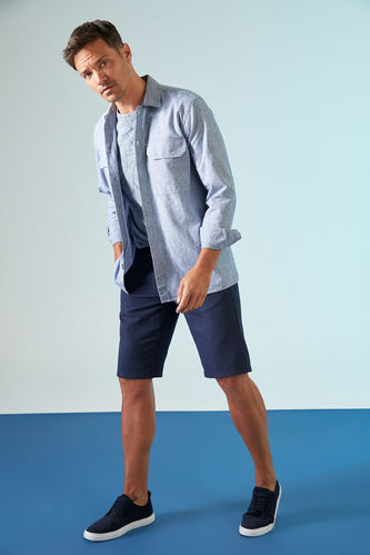 Basic Linen Bermuda Shorts