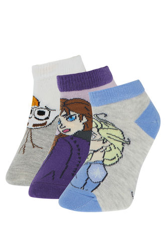 Kız Çocuk Frozen 2 Lisanslı 3'lü Patik Çorap