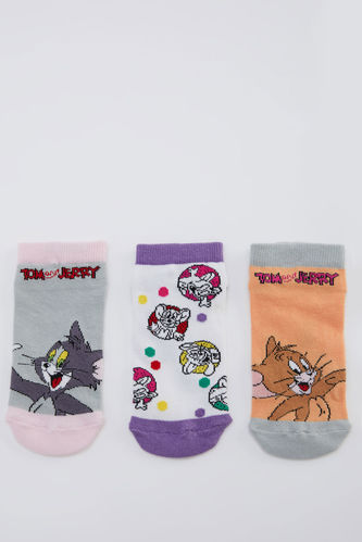 Kız Çocuk Tom & Jerry Lisanslı 3'lü Patik Çorap