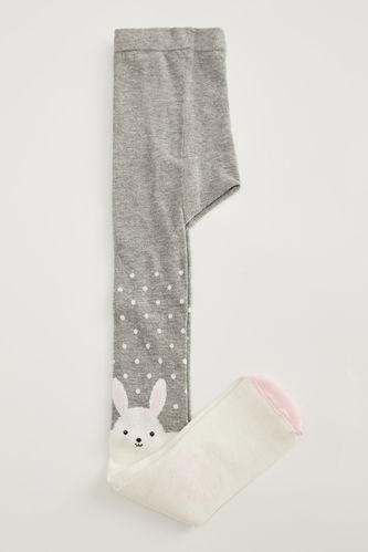 Kız Çocuk Tavşan Desenli Külotlu Çorap