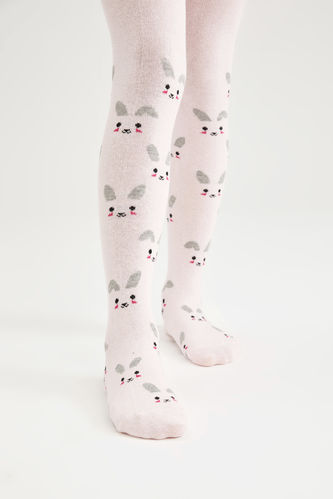 Kız Çocuk Tavşan Desenli Külotlu Çorap