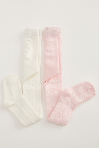 Kız Bebek Desenli  Külotlu Çorap