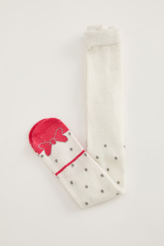 Kız Bebek Puantiye Desenli Külotlu Çorap