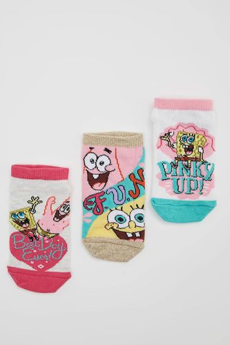 Kız Çocuk SpongeBob SquarePants Lisanslı 3'lü Patik Çorap