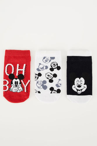 Erkek Çocuk Mickey Mouse Lisanslı 3'lü Patik Çorap