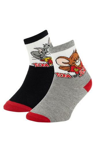 Erkek Çocuk Tom ve Jerry Lisanslı 2'li Soket Çorap