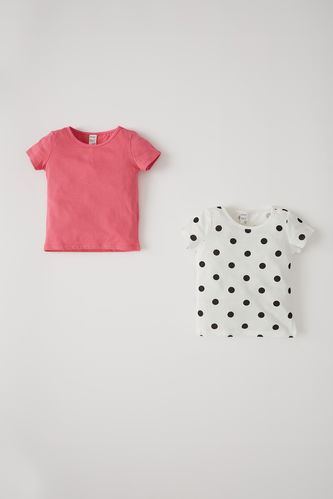 T-shirt 2 pièces en coton à pois pour bébé fille