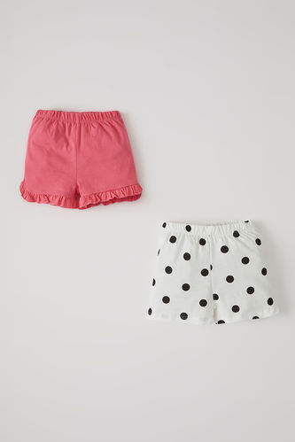 Lot de 2 shorts en coton à pois pour bébé fille