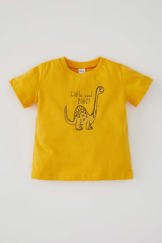 T-shirt à manches courtes en coton imprimé dinosaures pour bébé garçon