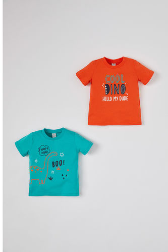 Baby Dinosaur Print 2-Peice Short-Sleeved T-Shirts