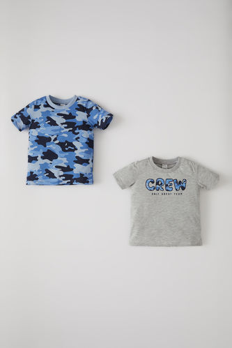 T-shirt 2 pièces à manches courtes à motif camouflage pour bébé garçon