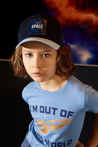 Erkek Çocuk Space Baskılı Dokunmatik Işıklı Baseball Şapka