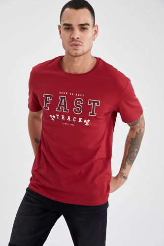 Short-Sleeved Regular Fit Crew Neck Fast Graphic T-Shirt