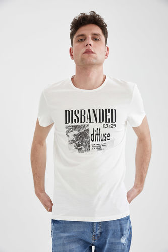 T-shirt ajusté à slogan imprimé