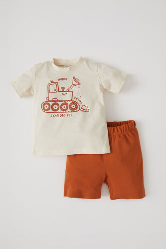 Ensemble t-shirt et short à manches courtes imprimé bébé garçon