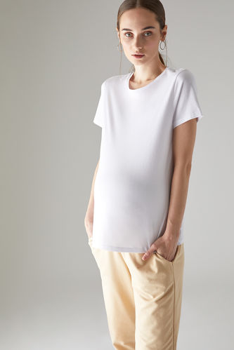 T-shirt de maternité à col rond basique