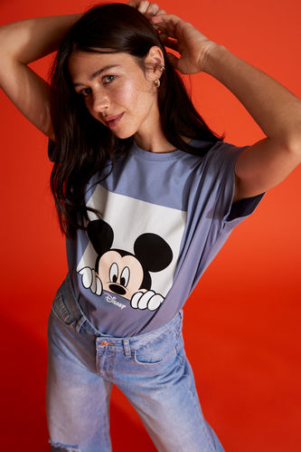 Mickey Mouse  Oversize Fit Kısa Kollu %100 Pamuk Tişört