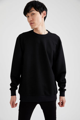 Sweatshirt à motif col rond coupe régulière