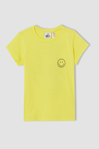 Girl Licensed Smileyworld Short Sleeve Crew Neck T-Shirt
