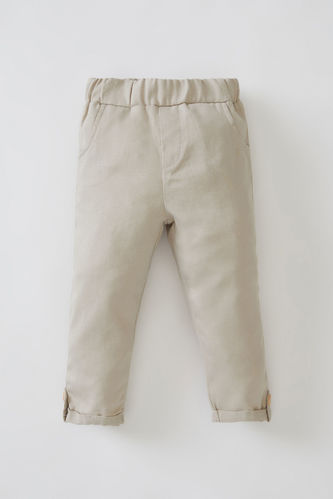Relaxed Fit Elastic Waist Trousers