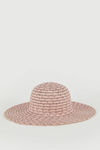 Desenli Hasır Şapka